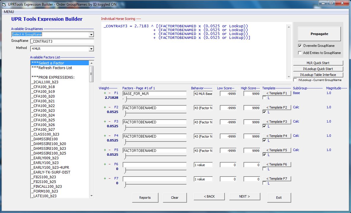 The Expression Builder in JCapper UPR Tools