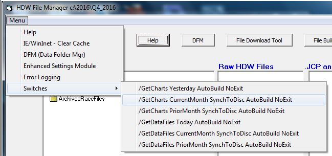 HDW File Mgr Switches Menu