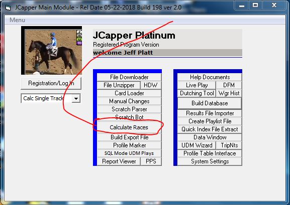 Main Calc Races button