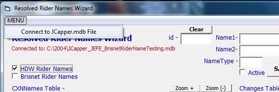 Rider Name Database Connect