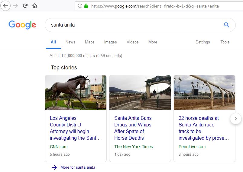 Santa Anita search results... ugh.